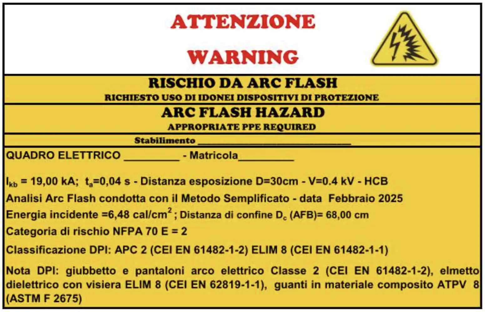 Figura 8-1 - Esempio di Etichetta